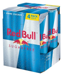 Red Bull Energy Drink - sugar free 4 x 250 ml