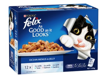 Purina Felix As Good As It Looks Wet Cat Food with Seafood in Jelly 12 x 85 gr